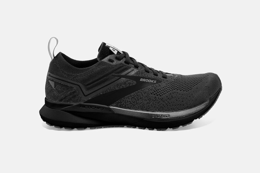 Brooks Men's Ricochet 3 Road Running Shoes Ebony/Blackened Pearl/Black ( RXJBW0916 )